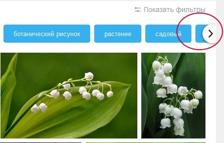 Puščica za prikaz drugih filtrov v Yandexu