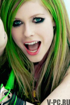 Avril Lavigne zeleni lasje