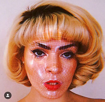 obrazna maska ​​na Instagramu Stories