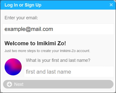 Registriraj Imikimi Zo