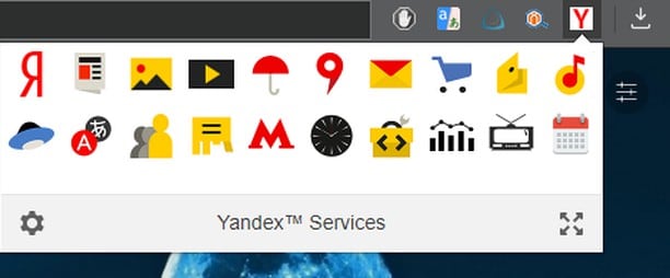 Storitve Yandex