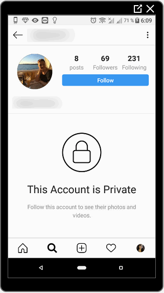 Zasebni račun na Instagramu