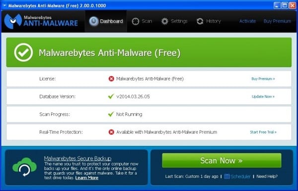 Ukrep za preprečevanje zlonamerne programske opreme Malwarebytes