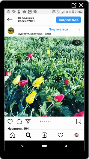 Video na Instagramu o pomladi