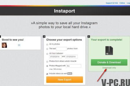 kako brezplačno prenesti fotografije z instagrama